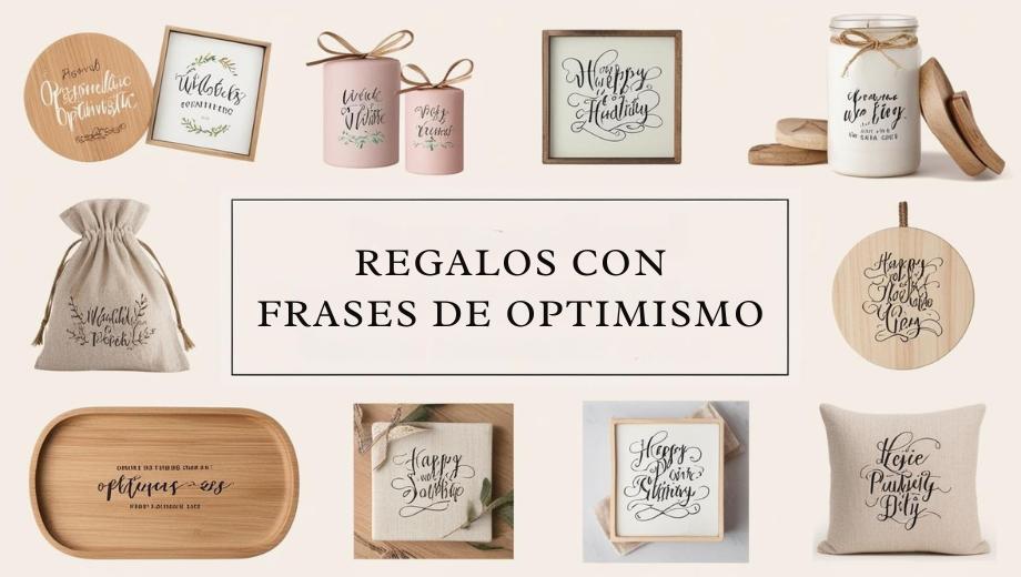 Regalos con frases de optimismo