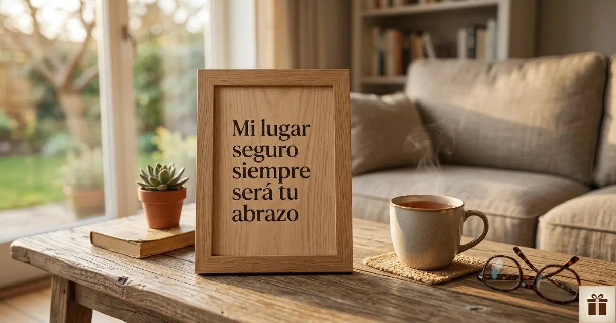 Ideas de regalos personalizados para tus abuelos Marco de madera con frase emotiva para abuelos