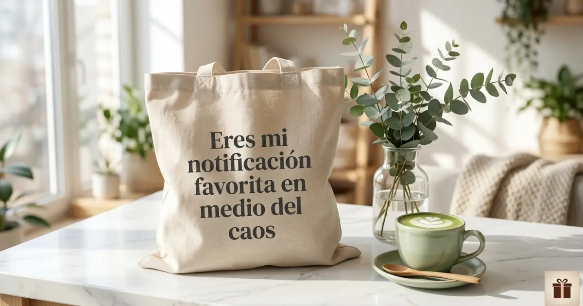Sorprende a tu esposa con un regalo inolvidable Bolso de lino con frase romántica