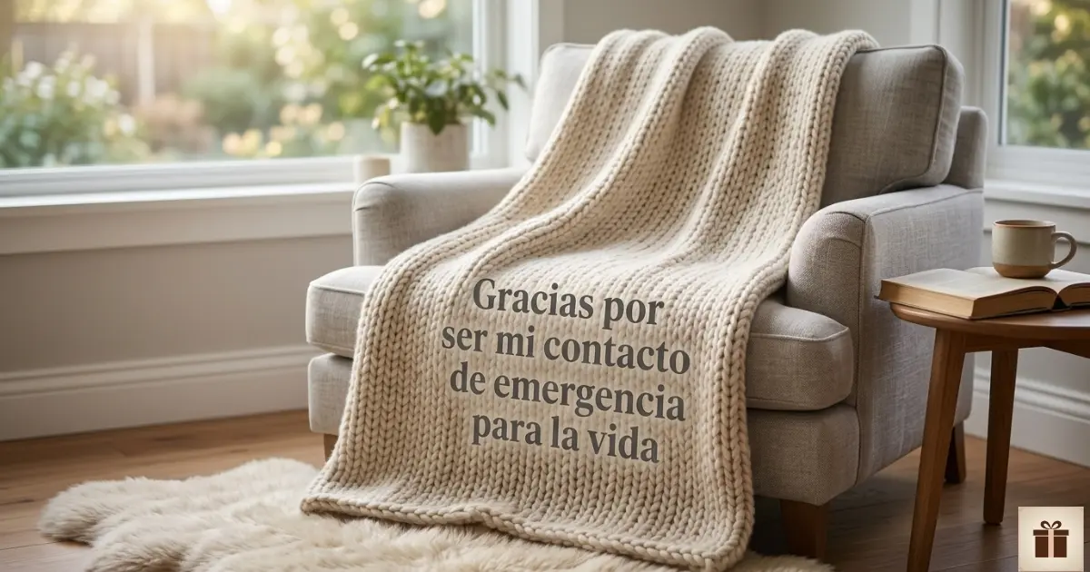 Encuentra el regalo perfecto para emocionar a mamá Manta de punto con frase sobre sillón