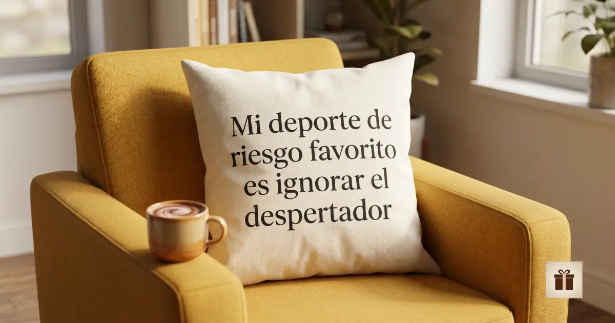 Encuentra la frase perfecta para tu cojín Cojín de lino con frase sobre sillón