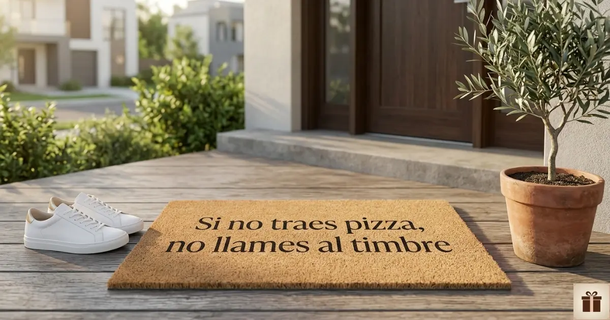 Encuentra la frase perfecta para tu felpudo Felpudo de fibra de coco con frase