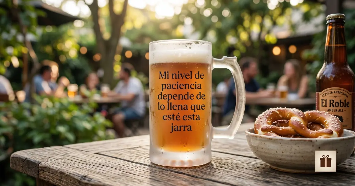 Encuentra la jarra perfecta para tus brindis Jarra de cerveza esmerilada con frase divertida