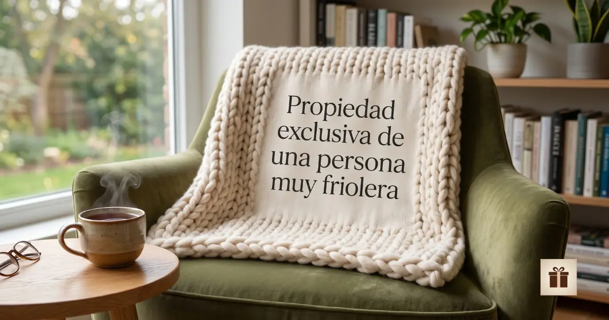 Encuentra la manta perfecta para tus tardes de sofá Manta de punto con frase sobre sillón