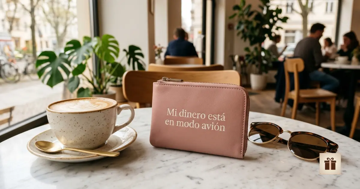 Encuentra el monedero perfecto para regalar Monedero de cuero pastel con frase