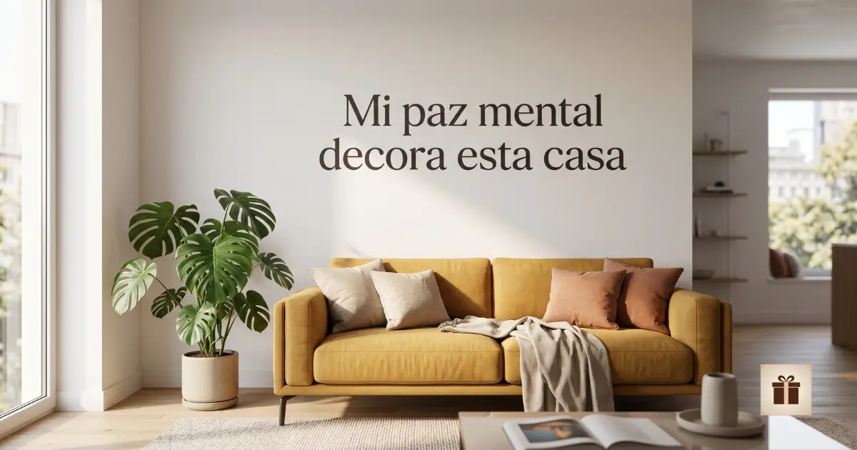Encuentra el vinilo perfecto para tu pared Vinilo decorativo con frase en salón moderno