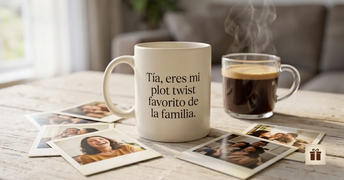 Taza de cerámica mate con frase para tía