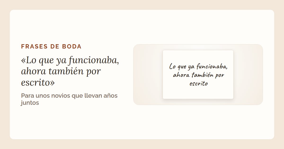 La frase «Lo que ya funcionaba, ahora también por escrito» en una postal escrita a mano